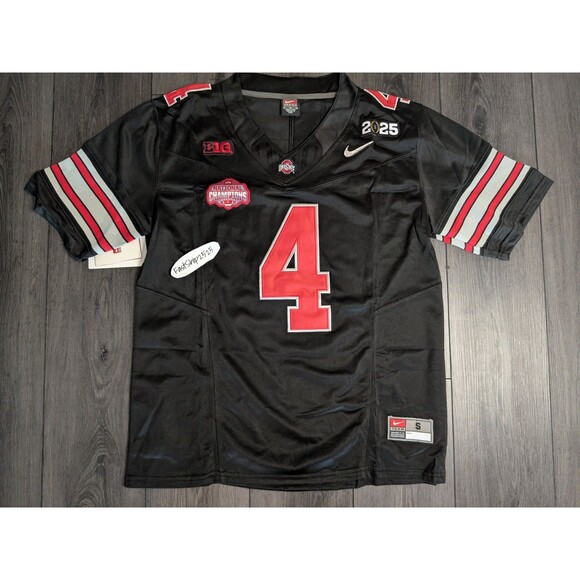 NCAA Other - Jeremiah Smith #4 Ohio State Buckeyes Stitched Heritage 🏈 Jersey BLACKOUT Small